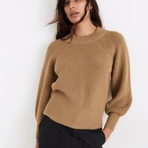 Madewell | 100% Merino Wool| Neutral Ribbed Pullover Sweater